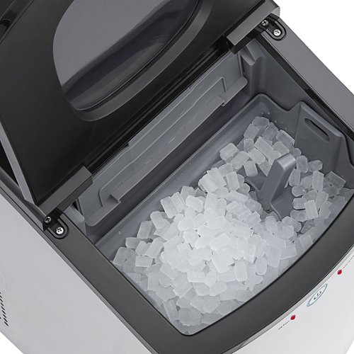 NewAir - 45lb. Nugget Countertop Ice Maker with Self-Cleaning Function, Refillable Water Tank, and BPA-Free Parts - Stainless steel