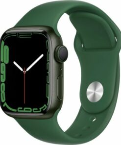 Geek Squad Certified Refurbished Apple Watch Series 7 (GPS) 41mm Green Aluminum Case with Clover Sport Band - Green