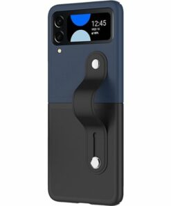SaharaCase - FingerGrip Series Case with Strap for Samsung Galaxy Z Flip4 - Black/Blue