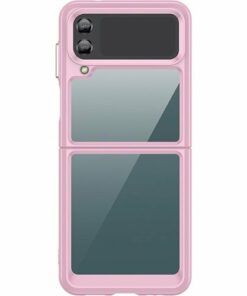 SaharaCase - Hybrid-Flex Hard Shell Case for Samsung Galaxy Z Flip4 - Clear/Pink