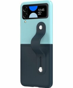 SaharaCase - FingerGrip Series Case with Strap for Samsung Galaxy Z Flip4 - Blue/Ice Blue