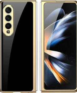 SaharaCase - Marble Series Case for Samsung Galaxy Z Fold4 - Black/Gold
