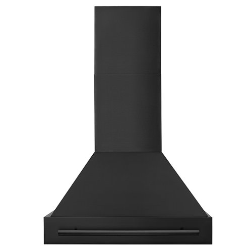 ZLINE - 30" Black Stainless Steel Range Hood with Black Stainless Steel Handle - Black