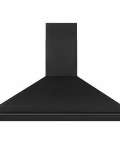 ZLINE - 48" Black Stainless Steel Range Hood with Black Stainless Steel Handle - Black