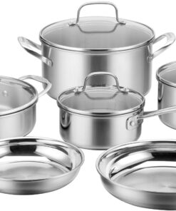 Cuisinart - Classic Tri-Ply 10-pc Cookware Set - Stainless Steel