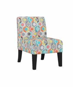 Handy Living - Rousse Classic Beehive Print Armless Chairs (set of 2) - Orange