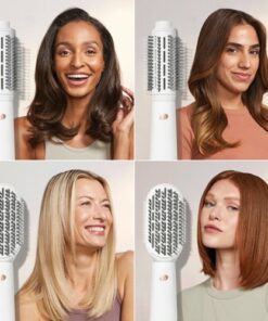 T3 - AireBrush Duo Interchangeable Hot Air Blow Dry Brush with Two Attachments - White & Rose Gold