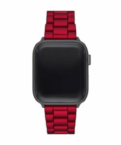 Michael Kors - Red Stainless Steel Band for Apple Watch, 42/44/45mm - Red with Black