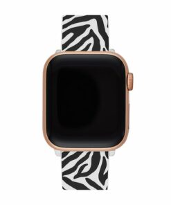 kate spade new york - zebra print silicone band for apple watch 38/40/41mm - Black White