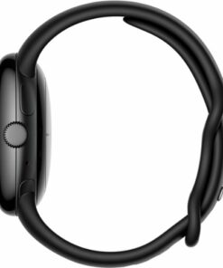 Google - Pixel Watch Black Stainless Steel Smartwatch 41mm with Obsidian Active Band Wifi/BT - Black