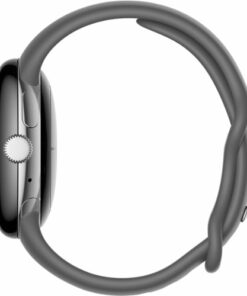 Google - Pixel Watch Silver Stainless Steel Smartwatch 41mm with Charcoal Active Band Wifi/BT - Silver/Charcoal