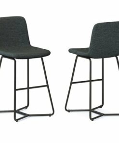 Simpli Home - Wilcox Counter Height Stool (Set of 2) - Charcoal Grey