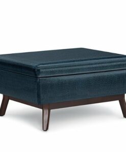 Simpli Home - Owen Coffee Table Storage Ottoman - Distressed Dark Blue