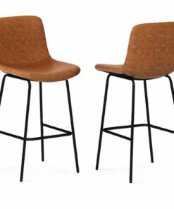 Simpli Home - Jolie Bar Stool (Set of 2) - Camel Brown