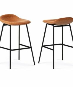 Simpli Home - Dafney Bar Stool (Set of 2) - Camel Brown