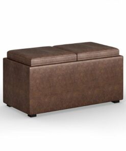Simpli Home - Avalon 5 Piece Storage Ottoman - Distressed Chestnut Brown