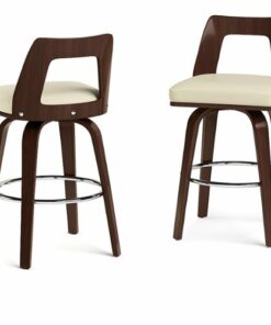 Simpli Home - Ellison Bentwood Counter Height Stool (Set of 2) - Cream