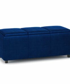 Simpli Home - Avalon Storage Ottoman - Blue