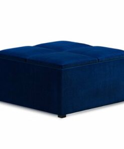 Simpli Home - Avalon Square Coffee Table Storage Ottoman - Blue