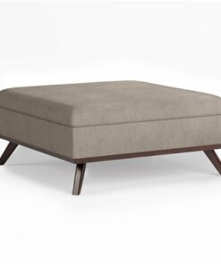 Simpli Home - Owen Square Coffee Table Storage Ottoman - Natural