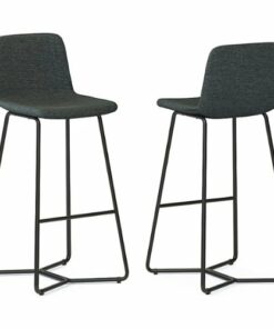Simpli Home - Wilcox Bar Stool (Set of 2) - Charcoal Grey