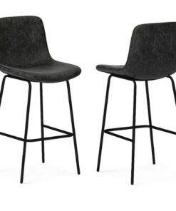 Simpli Home - Jolie Bar Stool (Set of 2) - Distressed Charcoal Grey