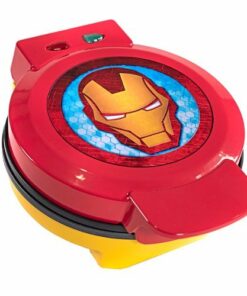 Uncanny Brands Marvel Iron Man Waffle Maker - Shellhead's Helmet on Your Waffles- Waffle Iron - Red