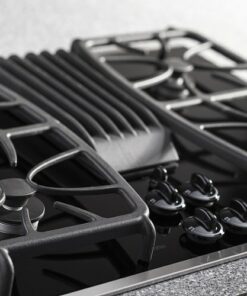 GE Profile - 30" Built-In Gas Cooktop with 4 burners and Downdraft Vent - Black