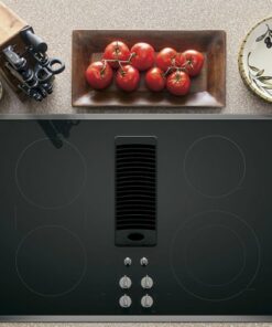 GE Profile - 30" Built-In Downdraft Electric Cooktop with 4 Burners - Stainless steel