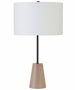Camden&Wells - Killian Oak Table Lamp - Matte Black/Limed Oak