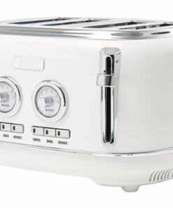 Haden - Dorset 4-Slice Wide Slot Toaster - Ivory and Chrome