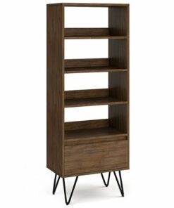 Simpli Home - Chase Tall Bookcase - Rustic Natural Aged Brown