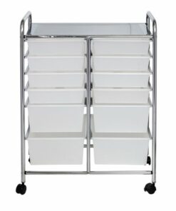 Honey-Can-Do - 12-Drawer Rolling Craft Storage Cart - Chrome