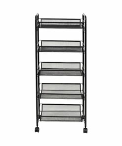 Honey-Can-Do - 5-Tier Rolling Storage Cart on Wheels - Black