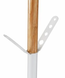 Honey-Can-Do - Modern Standing Coat Rack with Wood Accent - White