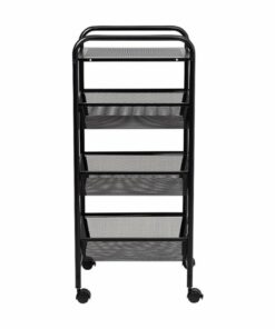 Honey-Can-Do - Metal 3-Drawer Rolling Storage Cart on Wheels - Black