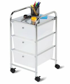 Honey-Can-Do - 3-Drawer Rolling Storage Cart - Chrome