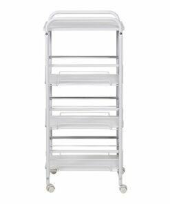 Honey-Can-Do - 4-Tier Slim Rolling Cart with Drawers - White