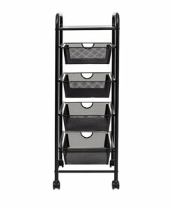 Honey-Can-Do - Rolling Cart with 4 Drawers and Shelf - Black