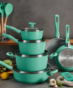 Tramontina - 14PC Cold Forged Cookware Set - Teal
