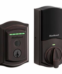 Kwikset - Halo Smart Lock Wi-Fi Replacement Deadbolt with App/Key/Fingerprint Access - Venetian Bronze