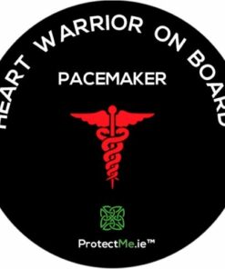 Protect Me - Car Window Decal Heart Warrior on board (Pacemaker) - Black