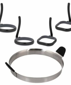 Blackstone - 7-Piece Silicone and Stainless Steel Omelet and Egg Ring Kit - Silver