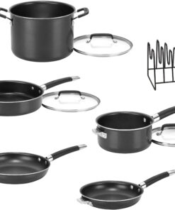 Cuisinart - SmartNest Nonstick Aluminum 9 Piece Set - Black