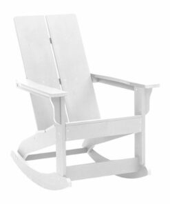 Flash Furniture - Finn Modern 2-Slat Adirondack Poly Resin Rocking Chair for Indoor/Outdoor Use - White