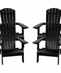 Flash Furniture - Charlestown Adirondack Chair (set of 4) - Black