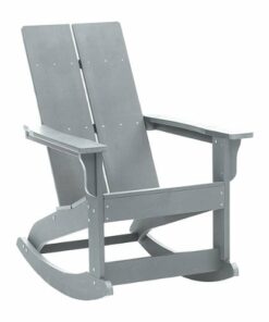 Flash Furniture - Finn Modern 2-Slat Adirondack Poly Resin Rocking Chair for Indoor/Outdoor Use - Gray