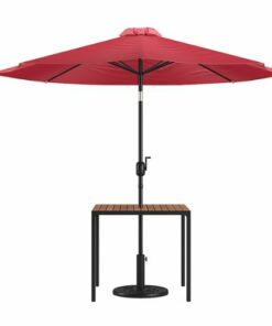 Flash Furniture - Lark Outdoor Square Modern  3 Piece Patio Set - Red
