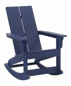 Flash Furniture - Finn Modern 2-Slat Adirondack Poly Resin Rocking Chair for Indoor/Outdoor Use - Navy