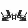 Flash Furniture - Savannah Outdoor Rectangle Cottage Resin 5 Piece Patio Set - Black